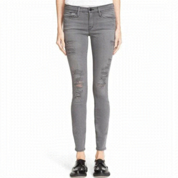 Frame Denim Denim - FRAME Denim Le Skinny de Jeanne Grey Shred